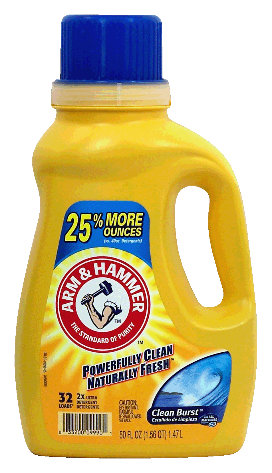 Arm & Hammer  2x ultra liquid detergent, for all machines including high efficiency, clean burst scent, 32 loads Full-Size Picture